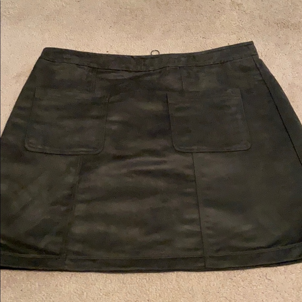 Suede mini skirt